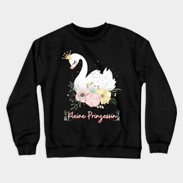 Schwan Kleine Prinzessin Blumen Süß Crewneck Sweatshirt by Maggini Art